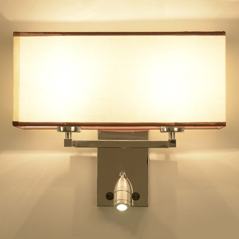Fabric Geometric Wall Light Fixture Modern Wall Lighting for Bedroom