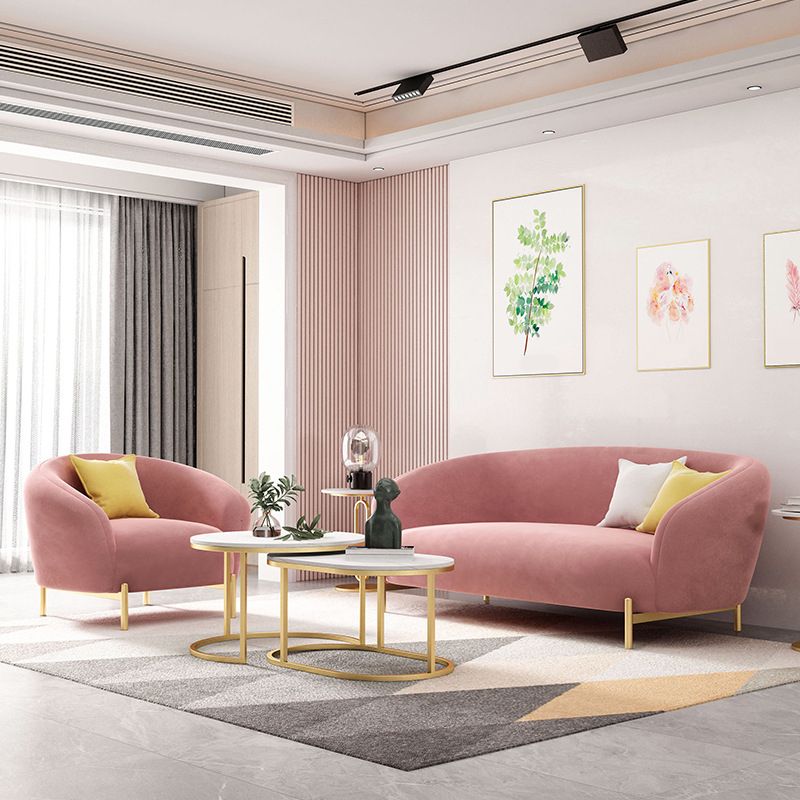 Contemporary Velvet Sofa Flared Arm Standard Sofa for Living Room
