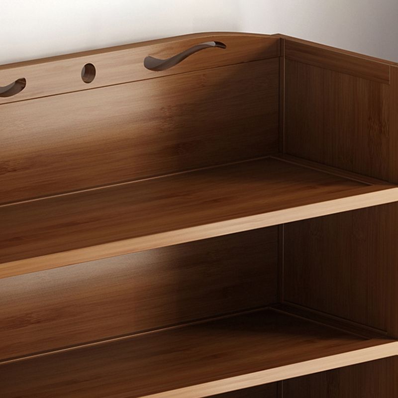 Contemporary Bamboo Bookcase Standard Closed Back Bookshelf with Shelves