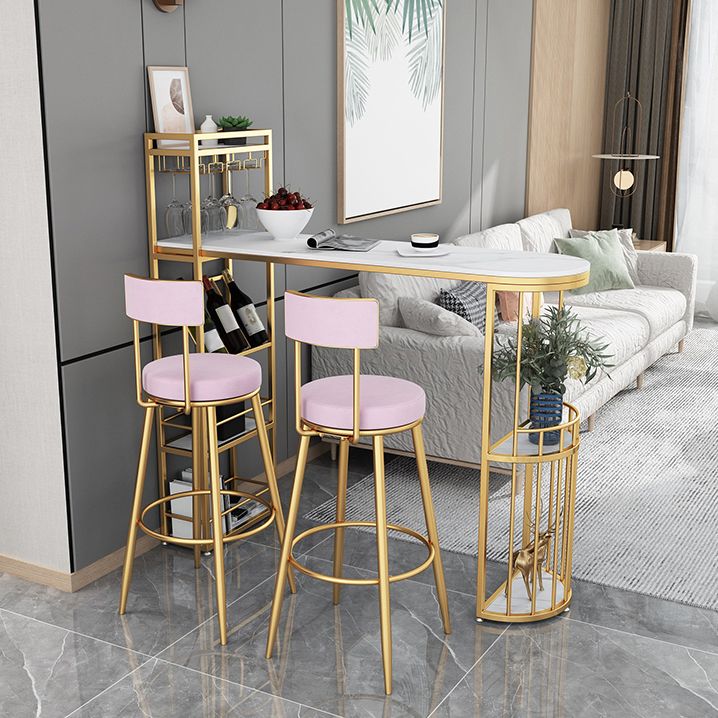 Modern Bar Table Set 1/2/3 Pieces Stone Bar Table and Stool Set