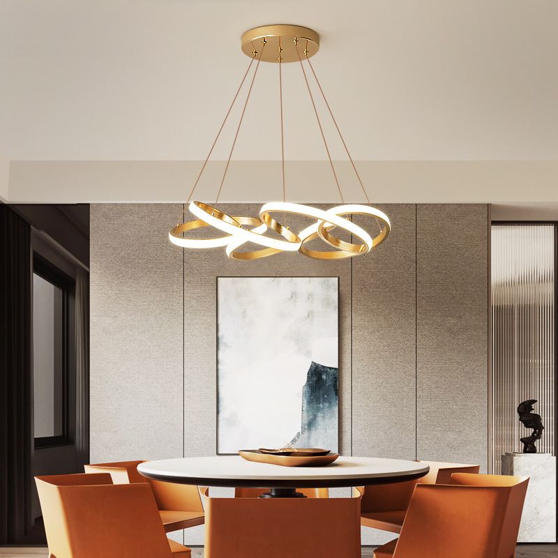 Modern Twisted Lample Twisted Lights Metal Suspension Light per ristorante con cavo sospeso