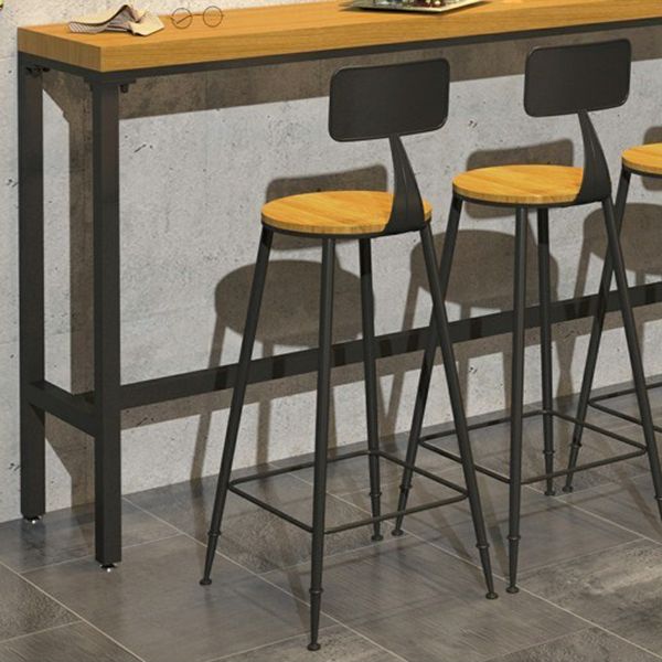Industrial 1/6/11 Pieces Bar Table Set Rectangle Wood Counter Table with Stools for Cafe