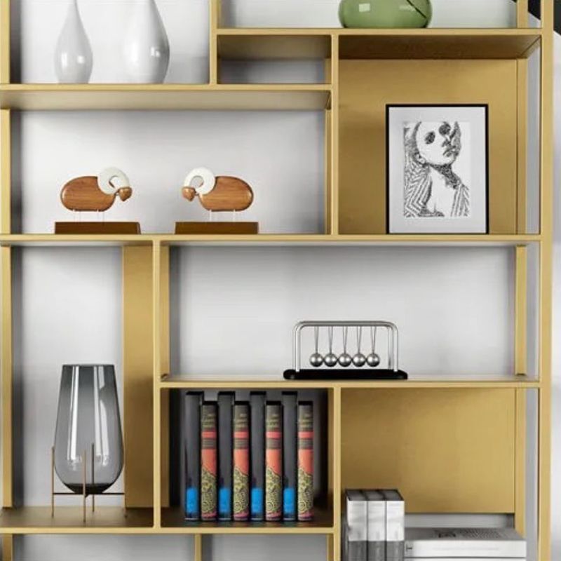 Open Etagere Bookcase Modern Style Shelf Bookcase with Metal Material