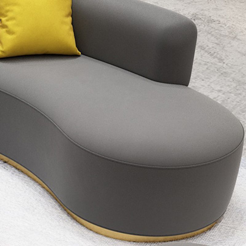 Velvet Contemporary Curved Sofa Standard Armless Sofa for Living Room