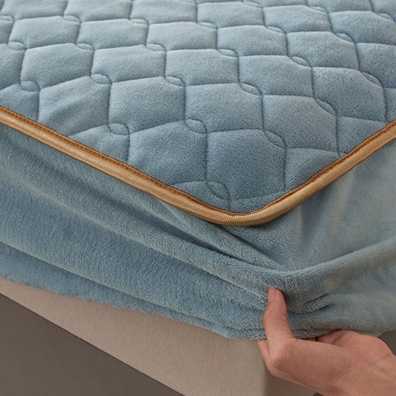Fitted Sheet Plain Quilted Flannel Soft Breathable Fade Resistant Fitted Sheet Set