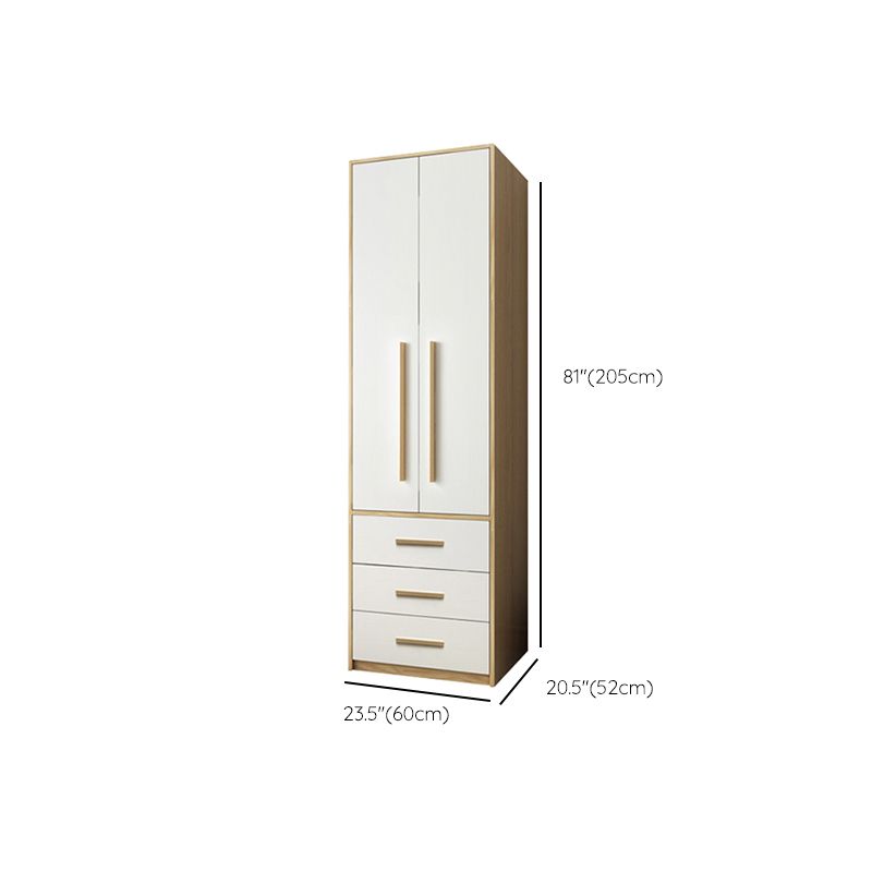 Hinged Wardrobe Armoire with Garment Rod Modern Wardrobe Cabinet for Home
