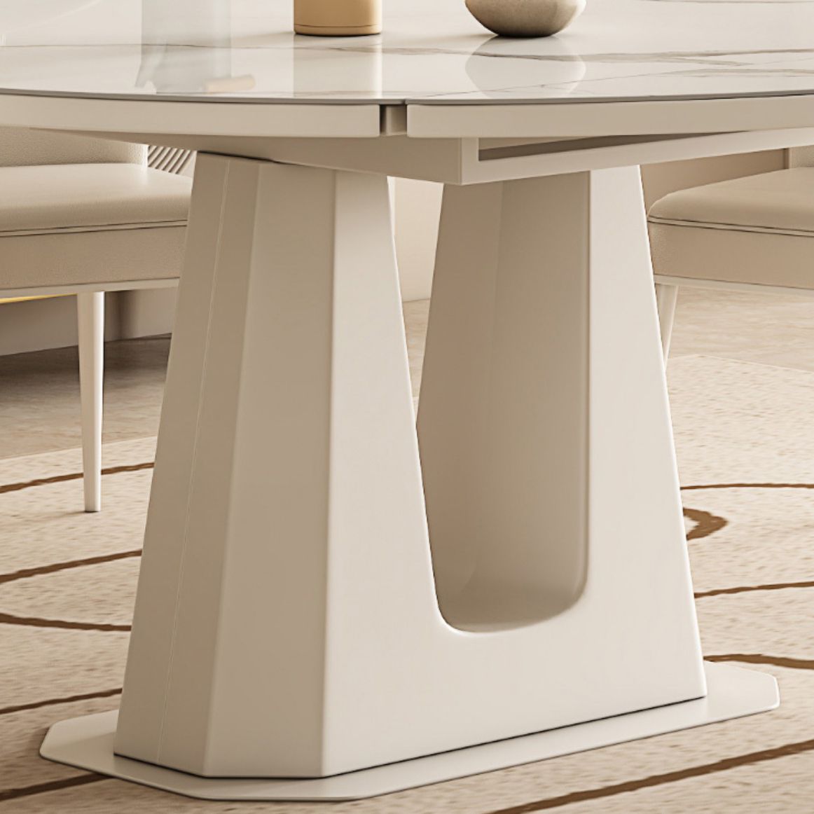 5/7/9/11 Pieces Sintered Stone Top White Round Dining Set for Home