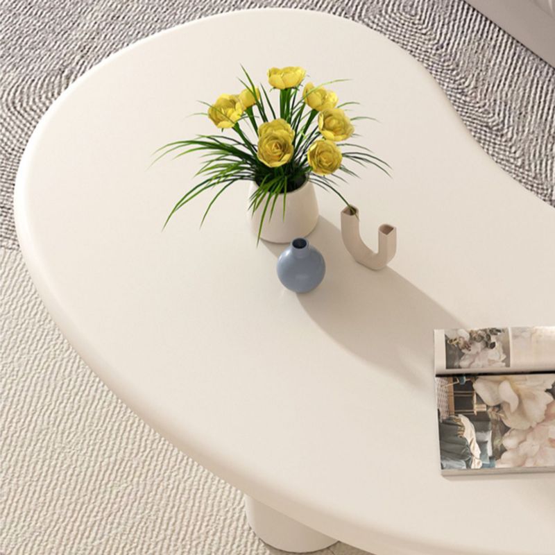 Modern Irregular Coffee Table 3 Legs Cocktail Table Set in White