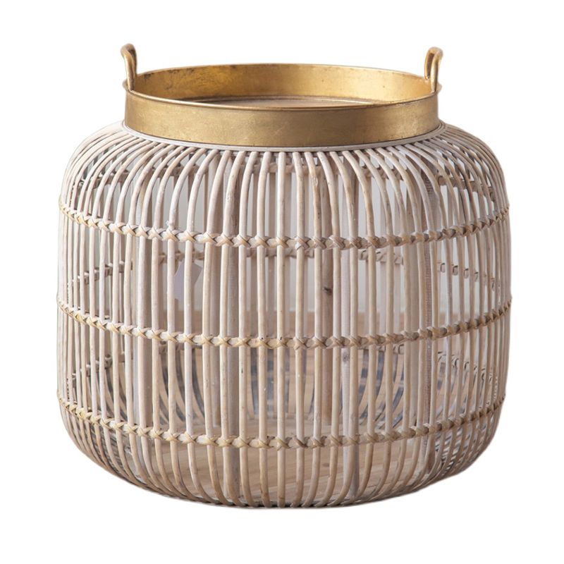 French Country Distressed Rattan Coffee Table Frame Metal Cocktail Table