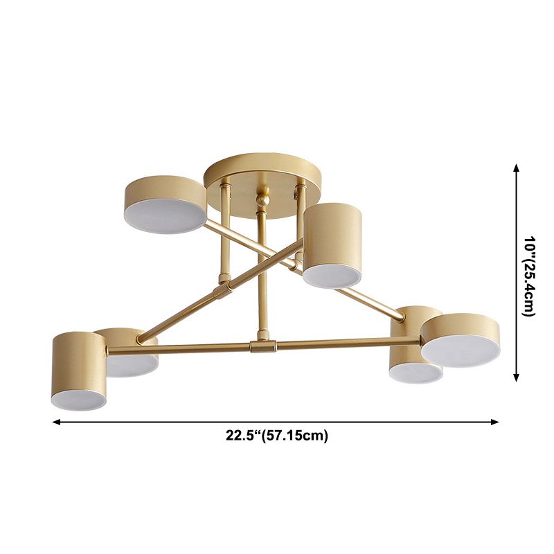 Luci cilindriche del lampadario cilindrico in metallo moderno a 6 luci a pendente