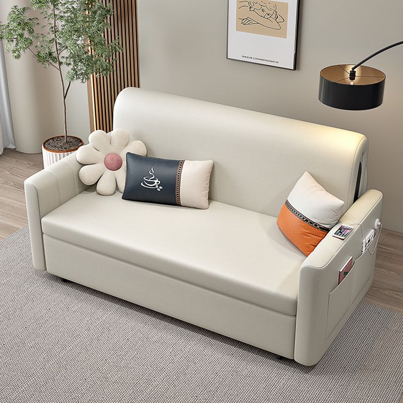 31" Wide Scandinavian Futon Sofa Bed White Futon Sleeper Sofa