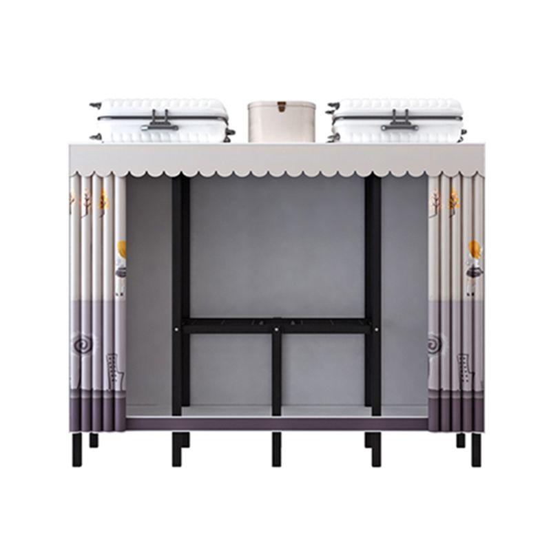 Black Steel Frame Wardrobe Contemporary Folding Wardrobe Armoire