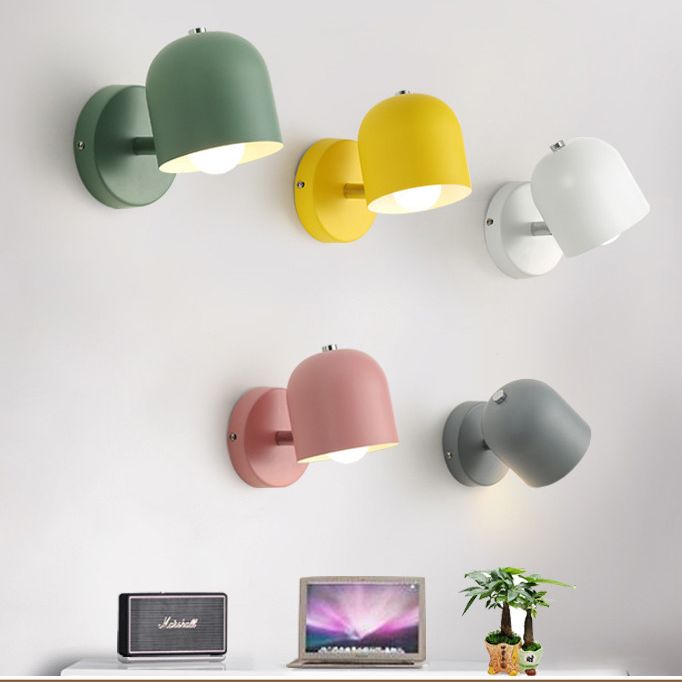 Dome Wall Mounted Lamp Modern Simplicity Macaron Metal Wall Mount Lamp for Living Room