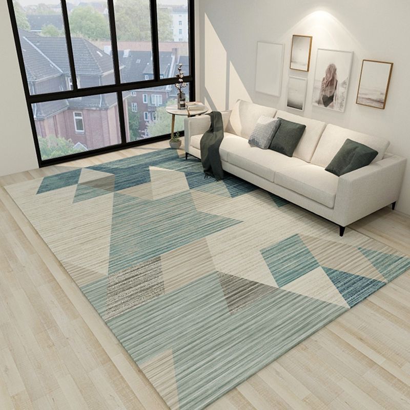 Aesthetics Modernist Rug Soft Color Geometrical Patterned Carpet Stain Resistant Rug for Home