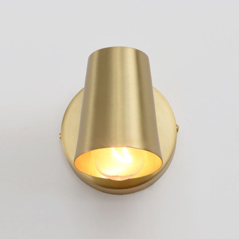 Modern Mirror Front Light Gold Vanity Light with Metal Shade for Bathroom