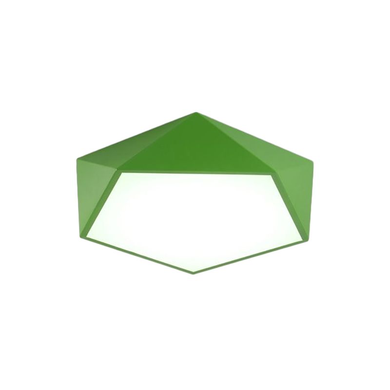 Pentagon Flushmount Lighting Children Acrylic Red/Yellow/Blue LED Flush Ceiling Light Fixture