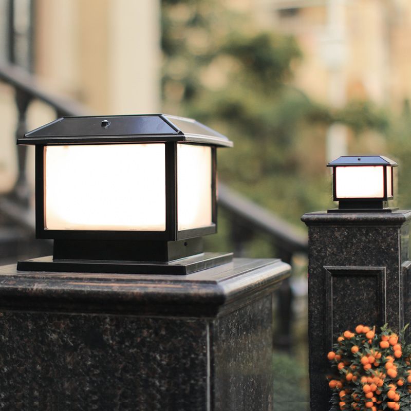 Golden/Black Outdoor Lights Waterproof Square Pillar Lamp for Garden