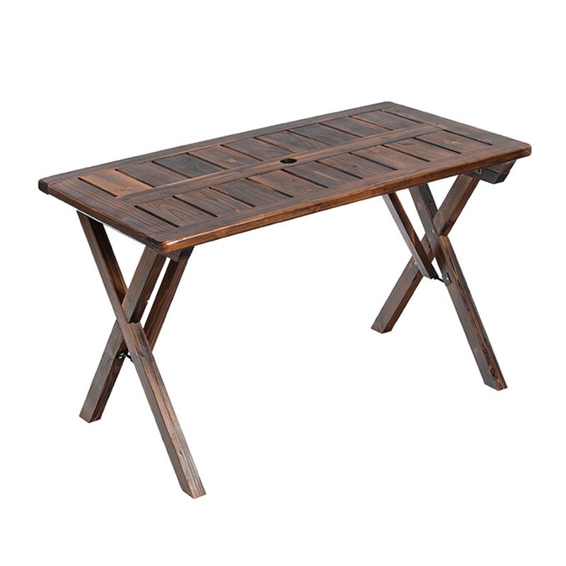 Industrial Style Picnic Table Wood Reatngular 1/3 Pieces Picnic Table