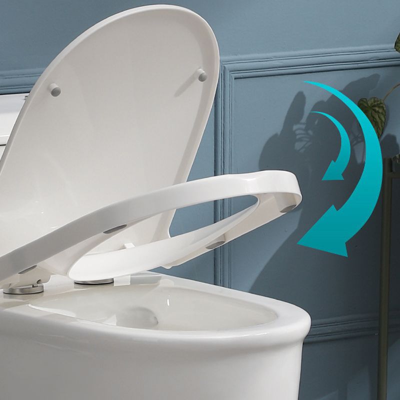 White Ceramic All-In-One Toilet Modern Floor Mounted Toilet Bowl