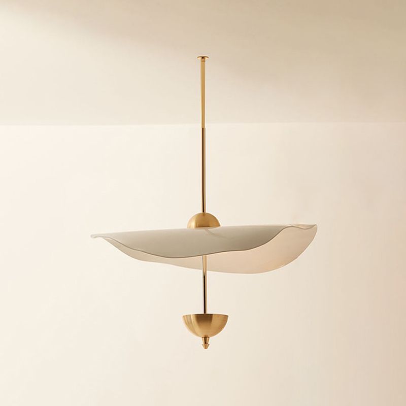 2-stufige minimalistische hängende hängende, metallhängere Lampe mit Acrylkrümmungsscheibe