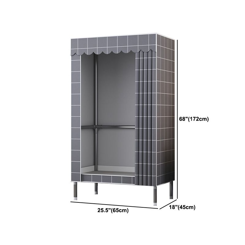 Contemporary Style Metal Wardrobe Cloth Rod Included Wardrobe Closet for Home