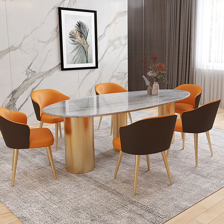 Mesa de comedor de piedra sinterizada de lujo con 3 patas para restaurante