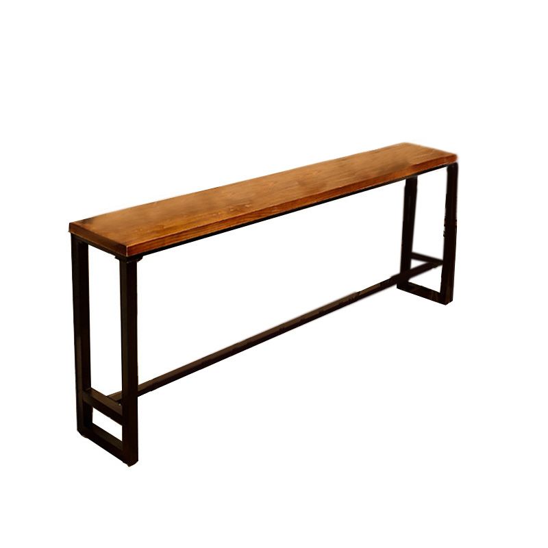 Industrial Style Bar Table Black Iron Solid Wood Bistro Pub Table