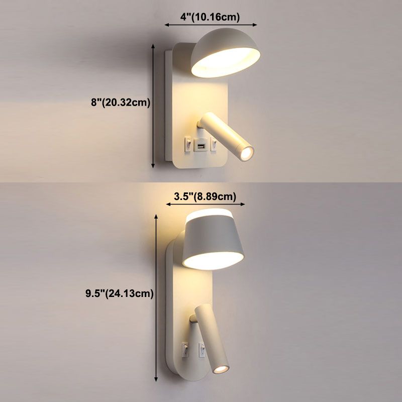 Nordic Metal Wall Light Geometric 2 Lights Reading Wall Sconce for Bedroom