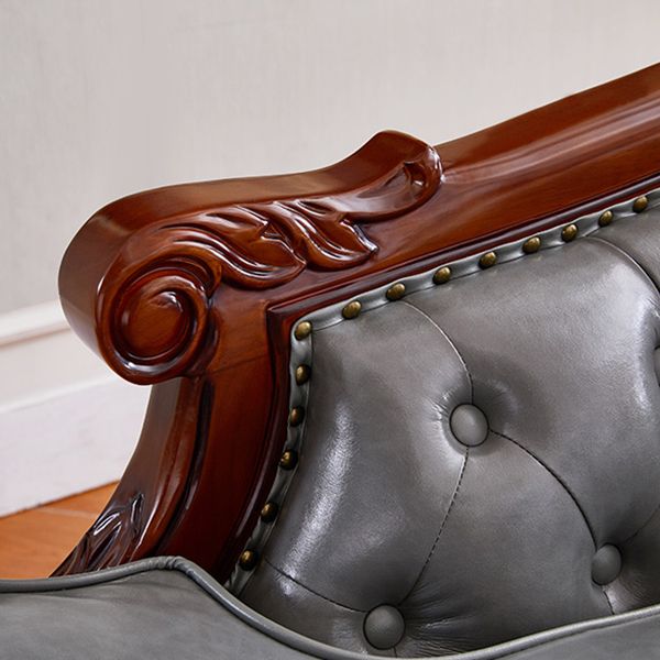 Traditional Upholstered Chaise Lounge Couch Leather Chaise Lounge Chair