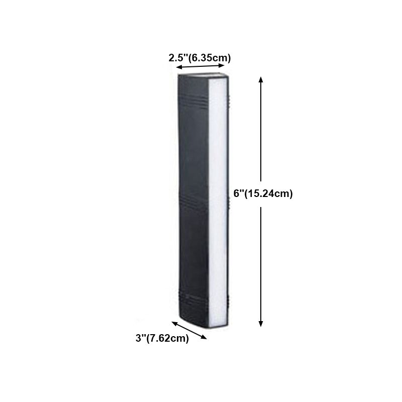 Nordic Aluminum Wall Light Waterproof Cuboid Wall Washer in Black for Outdoors
