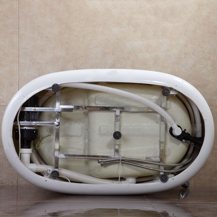 Stand Alone Acrylic Bathtub Modern Oval Left-Hand Drain Bath Tub