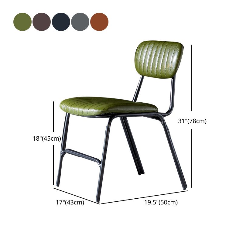 Sillas laterales de comedor con respaldo abierto de diseño industrial Sillas de comedor de piel sintética