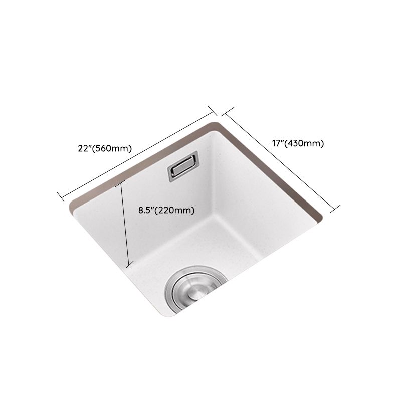 Quartz Kitchen Sink Single Bowl Kitchen Sink with with Drain Strainer Kit