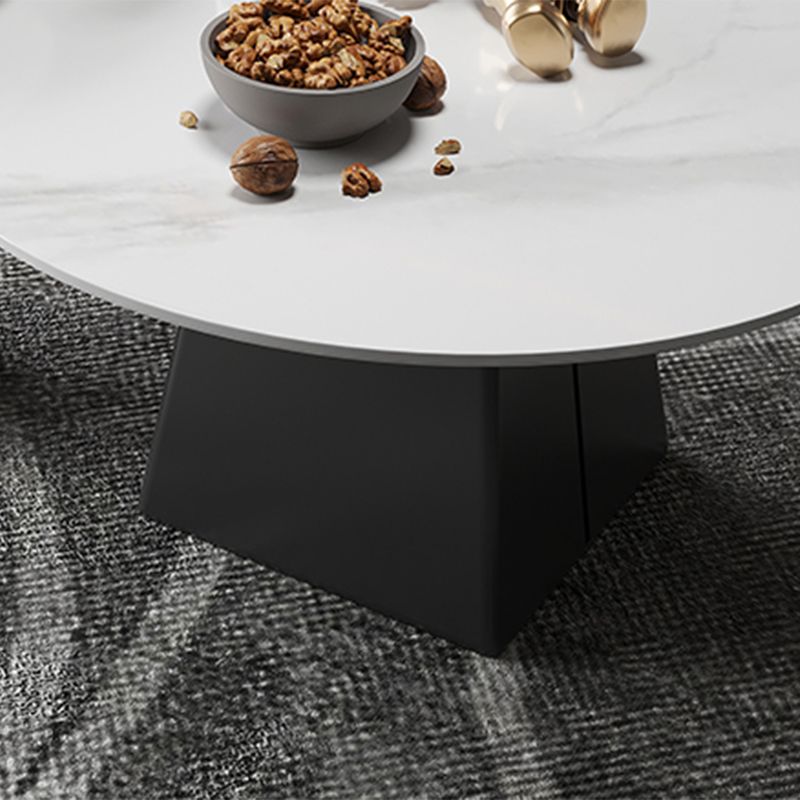 Contemporary with Casters Coffee Table Slate Pedestal Cocktail Table
