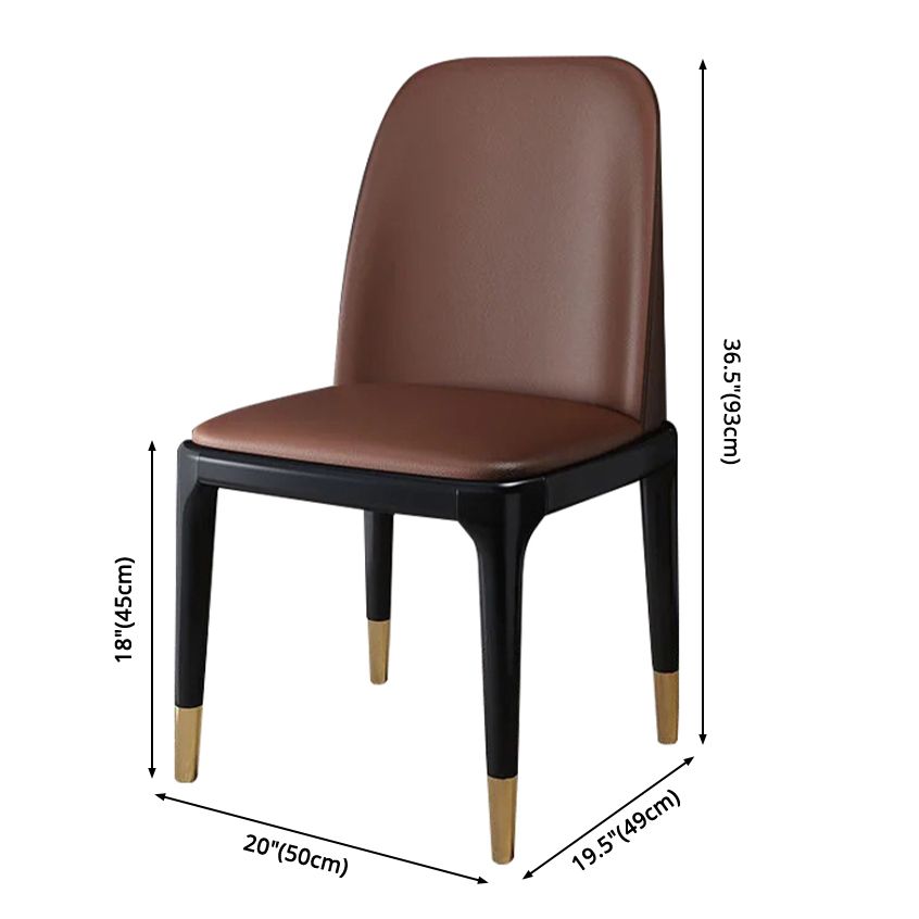 Industrial Wood Dining Side Chairs Armless Dining Chair (Set of 2/4/6)