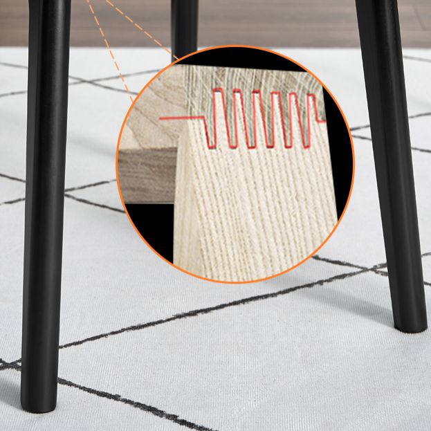 Silla de comedor tradicional de madera sin brazos, respaldo abierto, silla lateral de comedor (juego de 2)