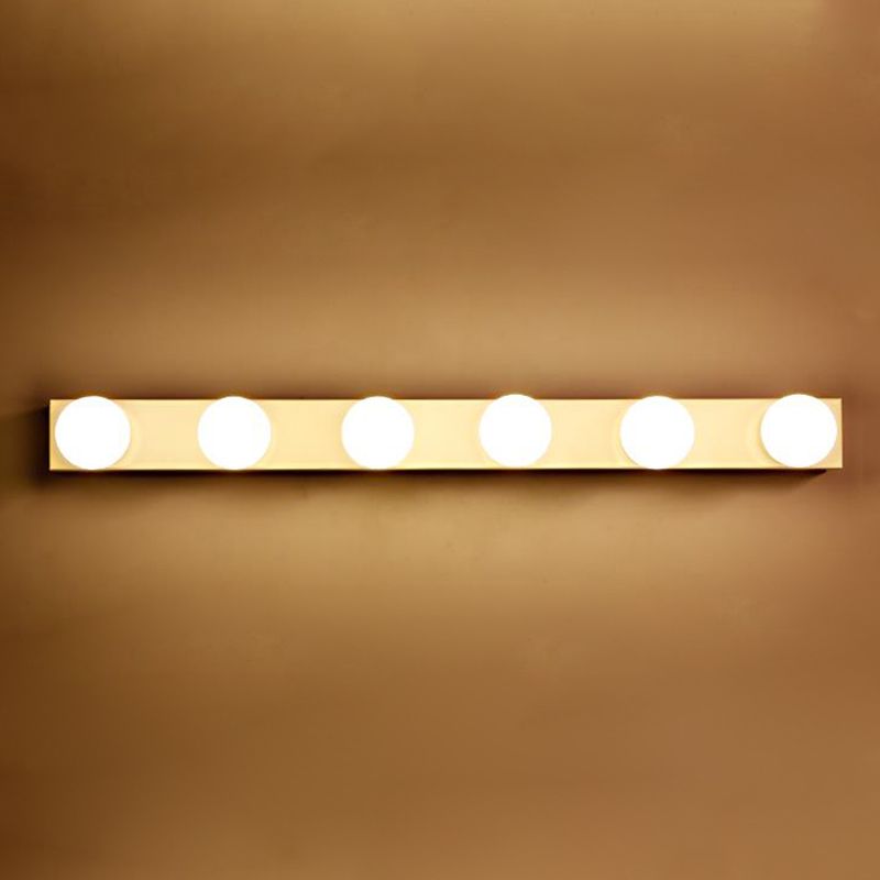 Finitura nera/bianca Open Bulb Vanity Lighting Freeture Minalismo Stile 4/5 teste Luce a parete in metallo per bagno