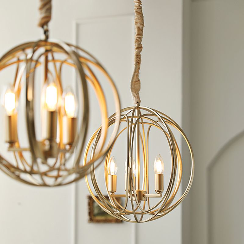 Traditional Hanging Chandelier Lamp Global Iron Suspension Chandelier Pendant Light