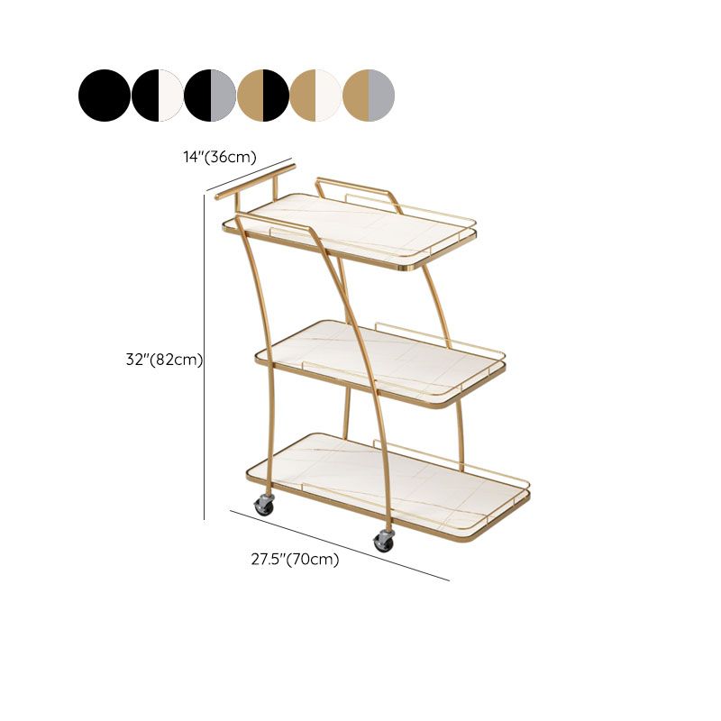 Modern Simple Open Storage Kitchen Trolley Rectangular Dining Room Prep Table