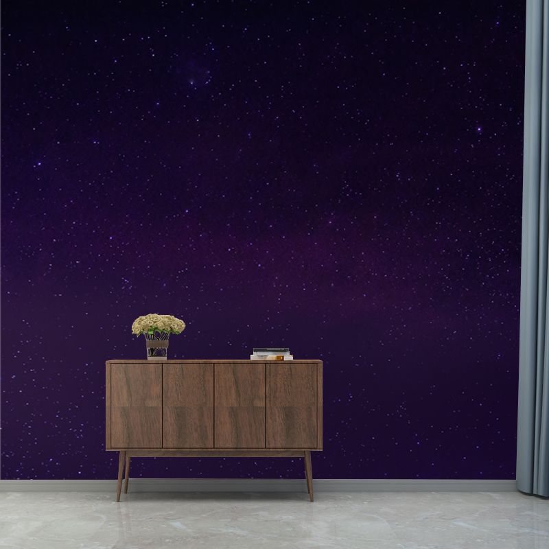 Bright Stars Wall Covering Mural for Bedroom, Purple, Personalized Size Available