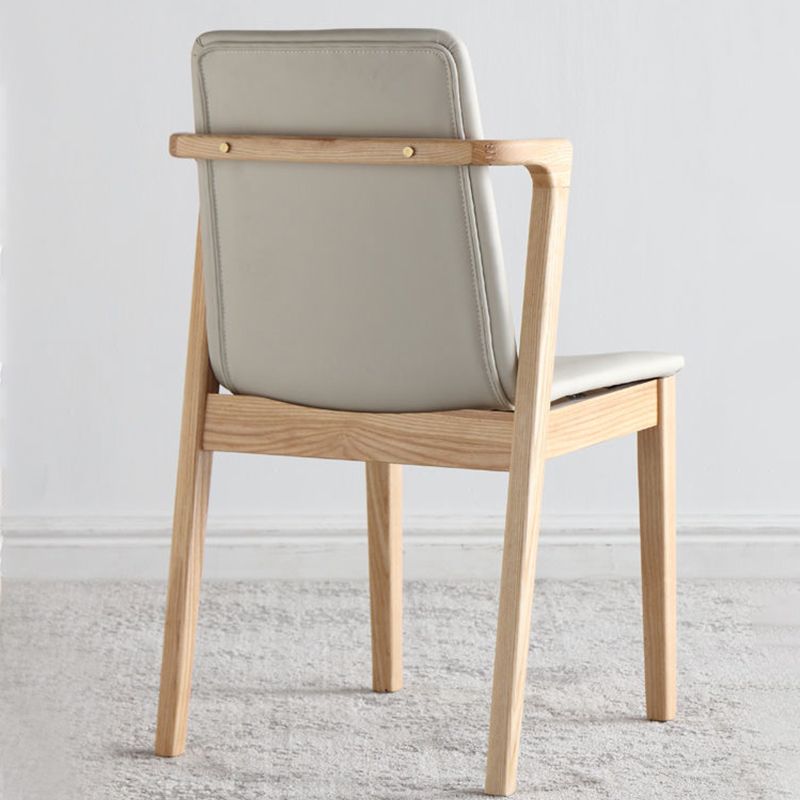 Wood Kitchen Dining Side Chair Upholstered Dining Chair in White