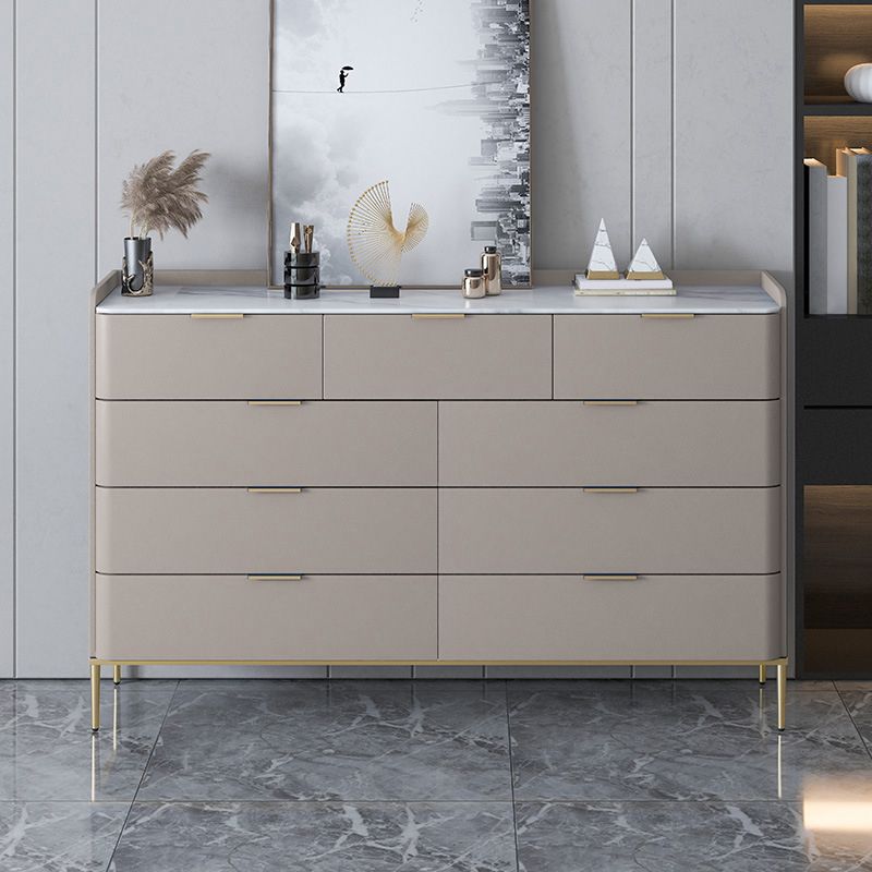 Contemporary Storage Chest Dresser Stone Dresser with 8/9 Drawers