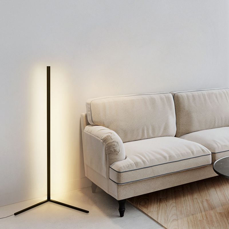 Contemporary Style Linear Shape Floor Lamp Metal Single Light Floor Lamp