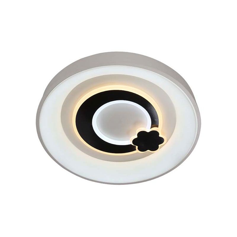 White Circular LED Flush Ceiling Light Modern Stylish Acrylic Ceiling Lamp for Kitchen Hallway
