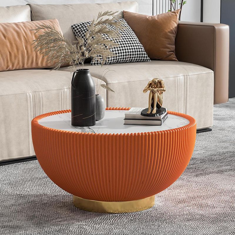 2 Piece Bunching Tables Slate Round Coffee Table for Living Room