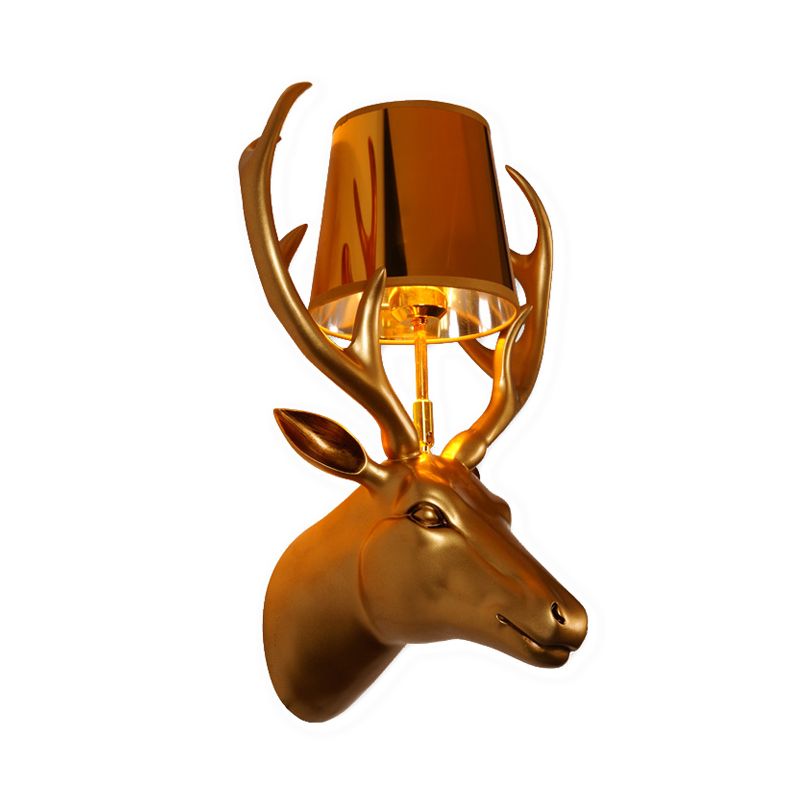 Elk Restaurant Wall Lamp Traditional Resin 1 Light Black/Pink/Blue Sconce Light Fixture with Glass Shade