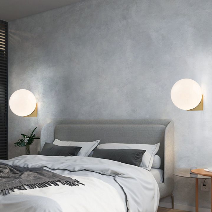 Household Vanity Light Glass Shade Wall Light Sconce for Washroom