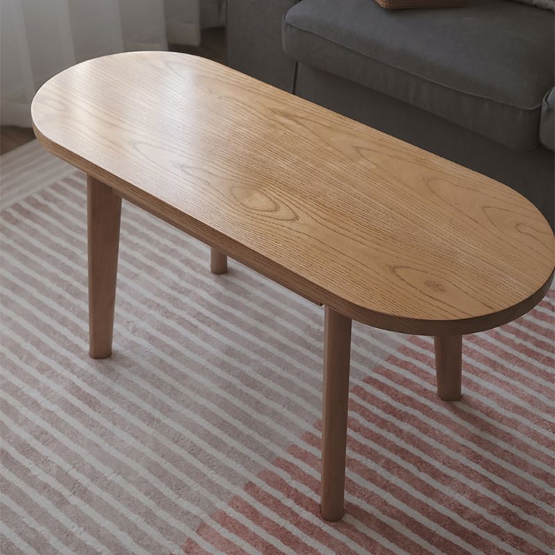 4 Legs Coffee Table Modern Brown Solid Wood Coffee Cocktail Table