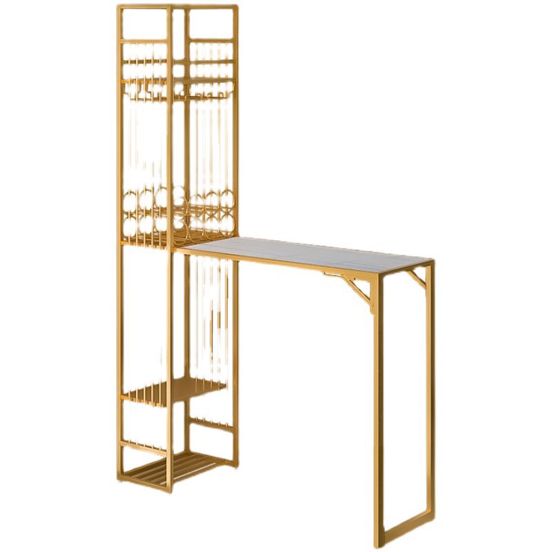 Glam Style Iron Bar Table 41.3"H Bistro Table with Wine Rack for Living Room