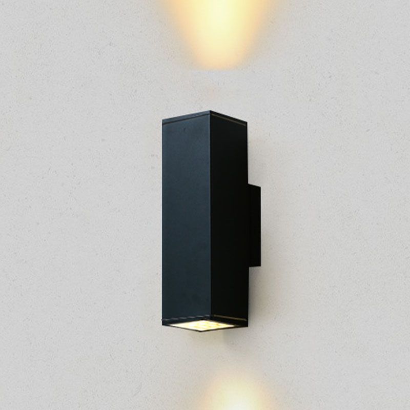 Modern Black Aluminum Wall Light Fixture 2-Light Outdoor Wall Sconce Light